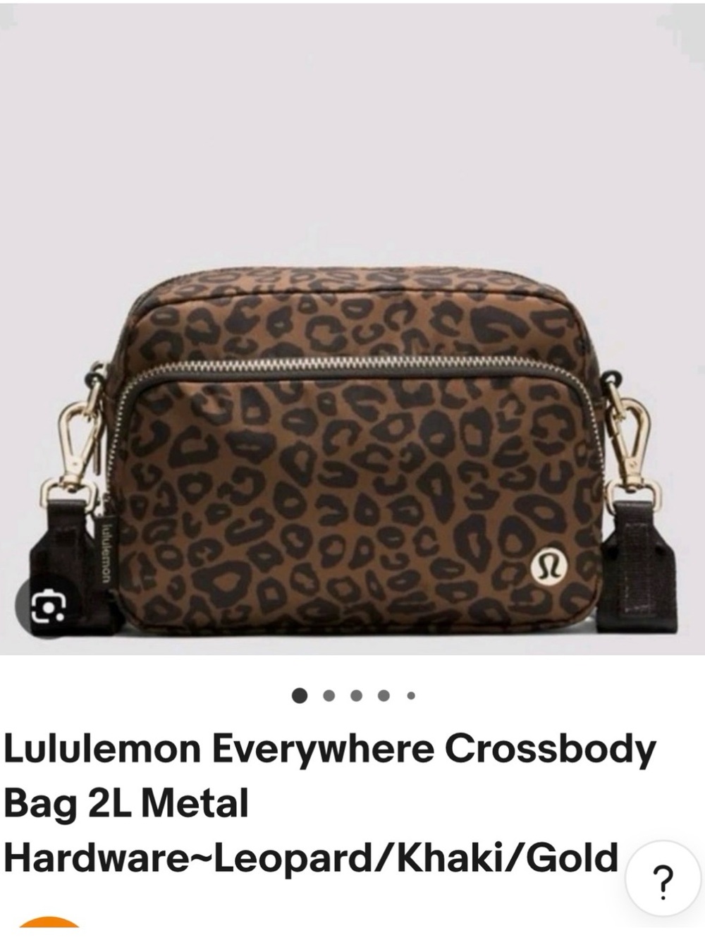 lululemon athletica Leopard Print Crossbody Bag with Gold Hardware